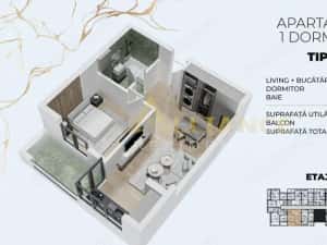 105.000 € TVA INCLUS | Apartament 2 camere tip studio | 60 mp — miniatura 4