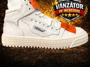 Adidasi OFF WHITE Court 3.0 - High White SNEAKERS Premium din Piele Full Box NOI
