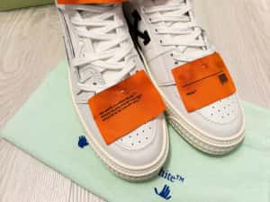 Adidasi OFF WHITE Court 3.0 - High White SNEAKERS Premium din Piele Full Box NOI — miniatura 6