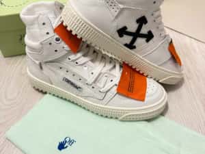 Adidasi OFF WHITE Court 3.0 - High White SNEAKERS Premium din Piele Full Box NOI — miniatura 7