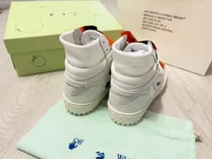 Adidasi OFF WHITE Court 3.0 - High White SNEAKERS Premium din Piele Full Box NOI — miniatura 8