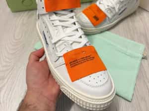 Adidasi OFF WHITE Court 3.0 - High White SNEAKERS Premium din Piele Full Box NOI — miniatura 10