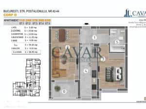 2 Camere Decomandat 58 mp Proiect Nou — miniatura 1