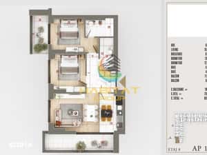 Pallady 3 camere decomandat 89 mp ACTE GATA DE MUTARE — miniatura 5