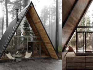 Vand casa modulara tip modern A pe structura metalica sau lemn 8x8m — miniatura 8