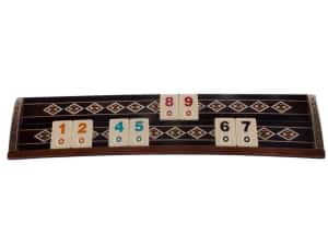 Joc de remi, remy, rummy din lemnn masiv si sidef pe semirotund 2643 — miniatura 6