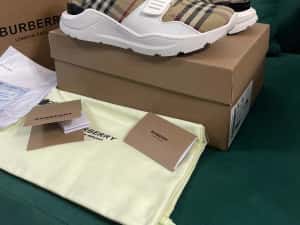 Adidasi Burberry piele naturale Full Box colectie noua