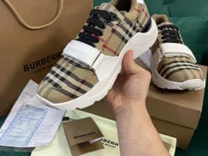Adidasi Burberry piele naturale Full Box colectie noua — miniatura 4
