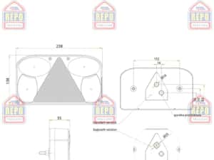 Lampa de numar stanga dreapta semnalizare marsarier triunghi — miniatura 7