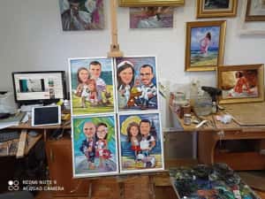 Portrete la comanda, caricaturi pictate manual,nu digitale — miniatura 7