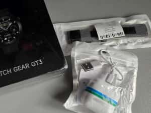 Smartwatch KUMI WATCH Gear GT3 AMOLED, silver, metal, AI, bonus — miniatura 5