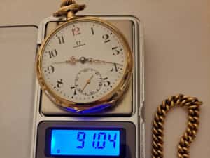 Ceas de Aur 14 K Omega de Buzunar — miniatura 2