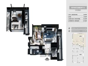Apartament modern pe doua niveluri, 2 camere, terasa si acces metrou — miniatura 6