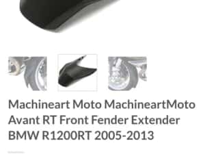 Fender extender R1200RT 2005 2013 Machineart