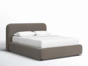 Pat tapițat cu structura de lemn masiv — miniatura 3