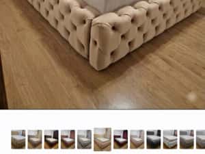 Pat tapițat cu structura de lemn masiv — miniatura 8