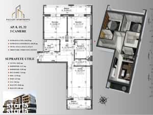 AP. 3CAM. DECOMANDAT, BLOC P+4/ FINISAJE PREMIUM. METROU N. TECLU! — miniatura 3