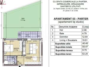 Apartament 2 camere tip studio cu gradina 52 mp Leordeni. — miniatura 4