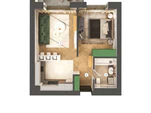 Studio dublu cu grădină - Tip 2B — miniatura 3