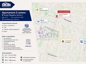 Militari Apusului Str. Mărgelelor. ap. 3 cam –  2x gr. sanitar — miniatura 1