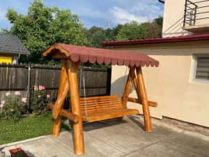 Leagan rustic din lemn masiv / balansor lemn — miniatura 3