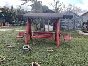 Leagan rustic din lemn masiv / balansor lemn — miniatura 7