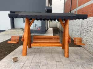 Leagan rustic din lemn masiv / balansor lemn — miniatura 9