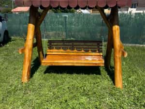 Leagan rustic din lemn masiv / balansor lemn — miniatura 10