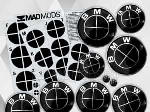 Set Stickere Embleme Negru complet BMW Seria 1 2 3 4 5 6 7 8 X i M — miniatura 3
