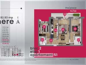 3 camere / etaj 1/orientare est/ 93mp utili /Valletta Towers / Craiova — miniatura 2