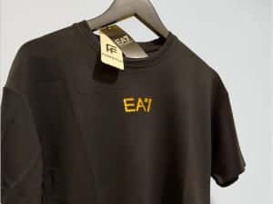 Tricou EA7 Emporio Armani negru logo auriu, XXL — miniatura 4