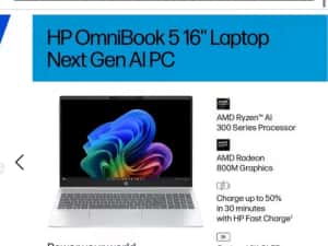Hp Omnibook 5, 16 “ 2K display, 1TB SSD, Ryzen 5 OCAZIE, transport 0 — miniatura 6