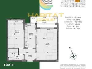 Pallady 2 camere decomandat spatios 61 mp bloc tip Boutique — miniatura 4