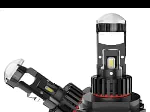 Becuri Led Canbus H4,H7,H8,H9,H11 Cu Lupa/Ventilator Mic 280W/28000LM — miniatura 4