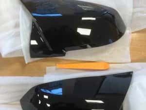 Set Capace Oglinzi M Style "Batman" cu clipsuri Negru Lucios BMW F20 F22 F30 F32 F33 F34 F36 E84 F87 i3S, NOI — miniatura 4