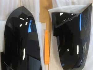 Set Capace Oglinzi M Style "Batman" cu clipsuri Negru Lucios BMW F20 F22 F30 F32 F33 F34 F36 E84 F87 i3S, NOI — miniatura 5
