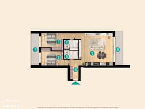 3D: 3 camere cu 2 terase de 19 mp, KronenPark Pipera - Voluntari — miniatura 3