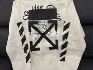 Off White White Dripping Arrow Incompiuto Hoodie