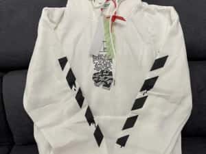 Off White White Dripping Arrow Incompiuto Hoodie — miniatura 4