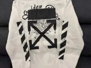 Off White White Dripping Arrow Incompiuto Hoodie — miniatura 5