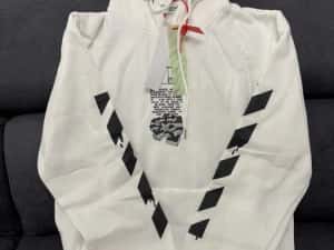 Off White White Dripping Arrow Incompiuto Hoodie — miniatura 8