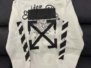 Off White White Dripping Arrow Incompiuto Hoodie — miniatura 9
