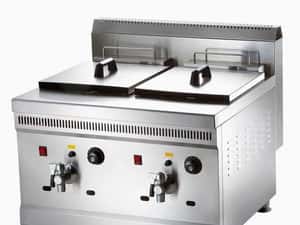 Friteuza Profesionala Dubla Gaz 18L+18L Cu Termostat Pret Outlet Transport Gratuit — miniatura 7