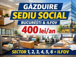 400 lei/an - Sediu social București - Sector 2, 3, 6, Ilfov