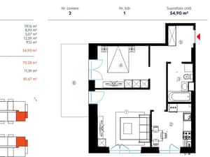 Apartament 2 Camere - 66,29 mp / Hils Republica / 6 m Metrou  / Comisi — miniatura 4