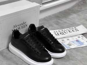 Adidasi Alexander Mcqueen full negri - piele naturala calitate top black full custom — miniatura 4