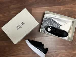 Adidasi Alexander Mcqueen full negri - piele naturala calitate top black full custom — miniatura 5
