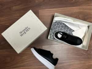 Adidasi Alexander Mcqueen full negri - piele naturala calitate top black full custom — miniatura 9