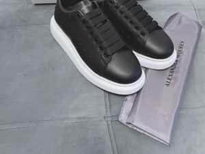 Adidasi Alexander Mcqueen full negri - piele naturala calitate top black full custom — miniatura 10