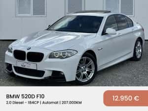 BMW 520D F10 M Sport Pachet 184CP 207.000KM | RATE / TRANSPORT / NUMERE — miniatura 2